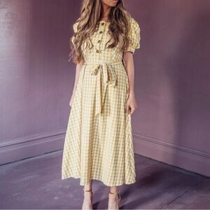 Jessakae Lemon Drop Gingham Dress